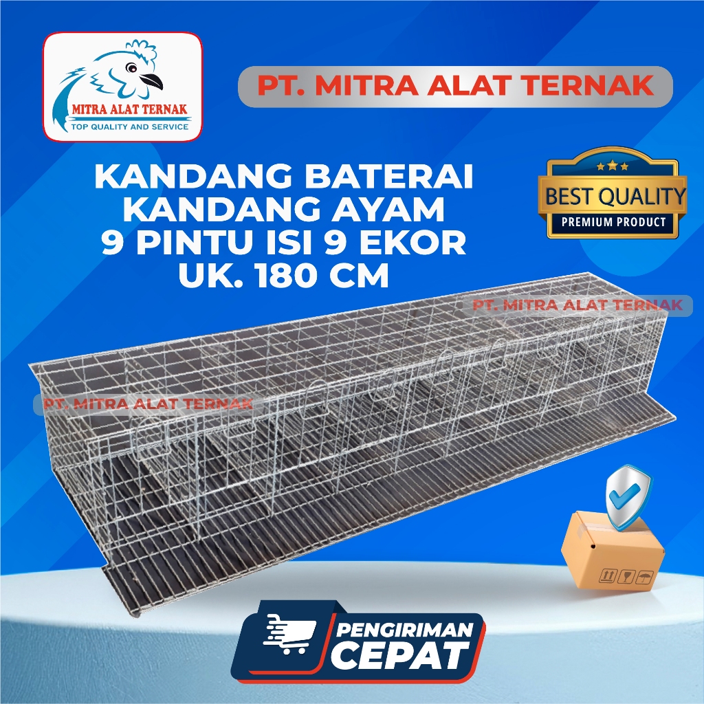 Kandang Baterai Ayam Petelur - Kandang ayam Kawat Ayam Petelur 9 Pintu isi 9 Ekor
