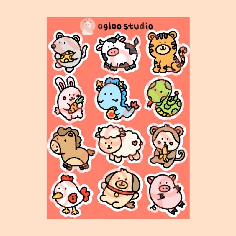 

STICKER AESTHETIC / STIKER ESTETIK / STICKER TUMBLR / STIKER LUCU (CNY ZODIAC) -A33