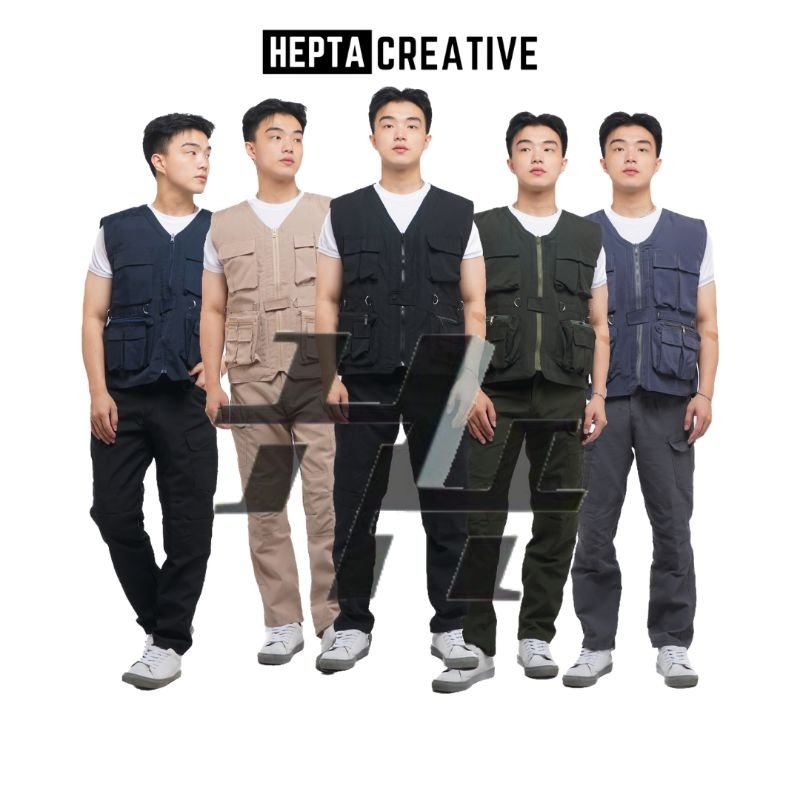 STELAN CARGO ROMPI VEST TACTICAL CELANA PANJANG TACTICAL KAOS POLOS PUTIH