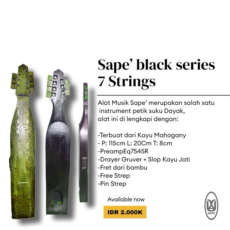 Sape Dayak 8 Senar (Alat Musik Tradisional Kalimantan)