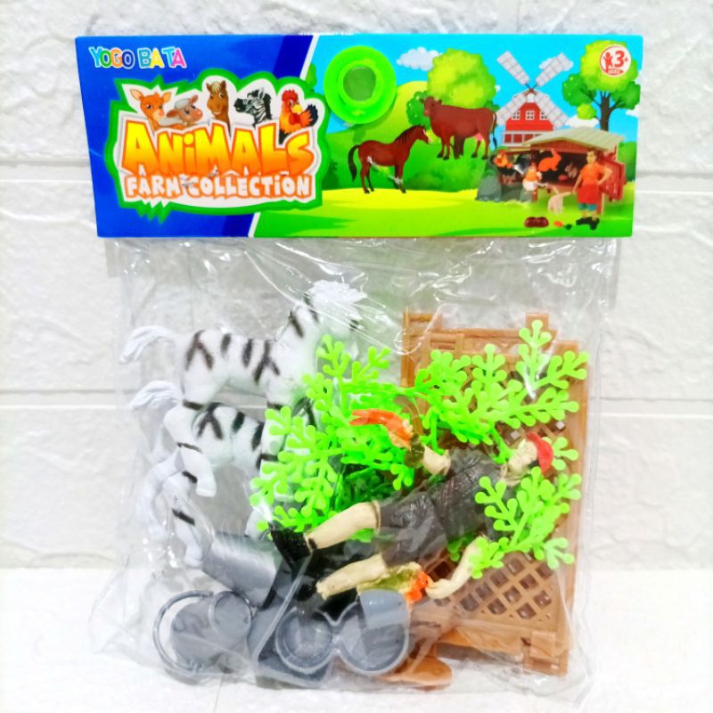 Mainan Edukasi Anak Set Miniatur Hewan Ternak Lengkap Pagar - Animals Farm Murah