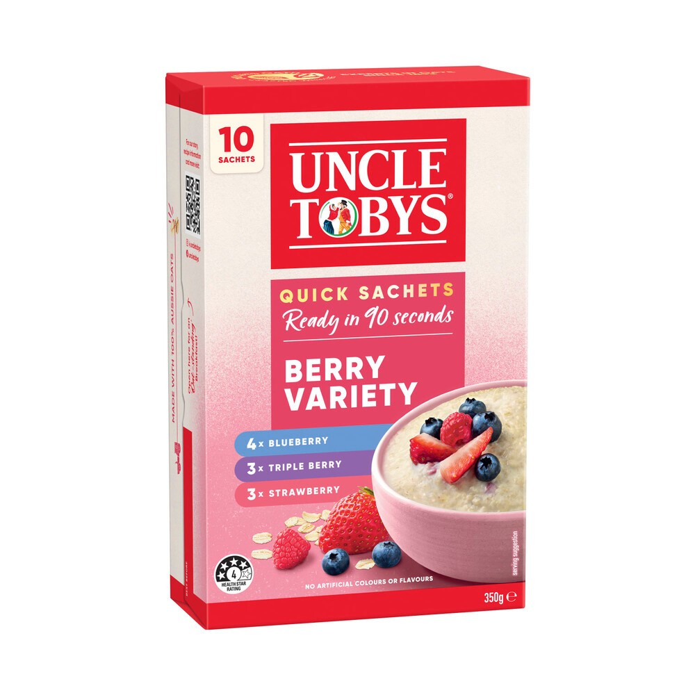 

Uncle Tobys Oats Quick Sachets Berry Variety | 350g Australia