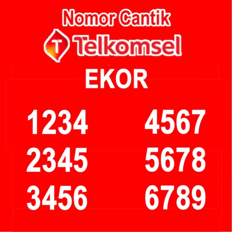 KARTU PERDANA TELKOMSEL NOMOR CANTIK SIMPATI ANGKA URUT NAIK 1234 2345 34567 5678 6789