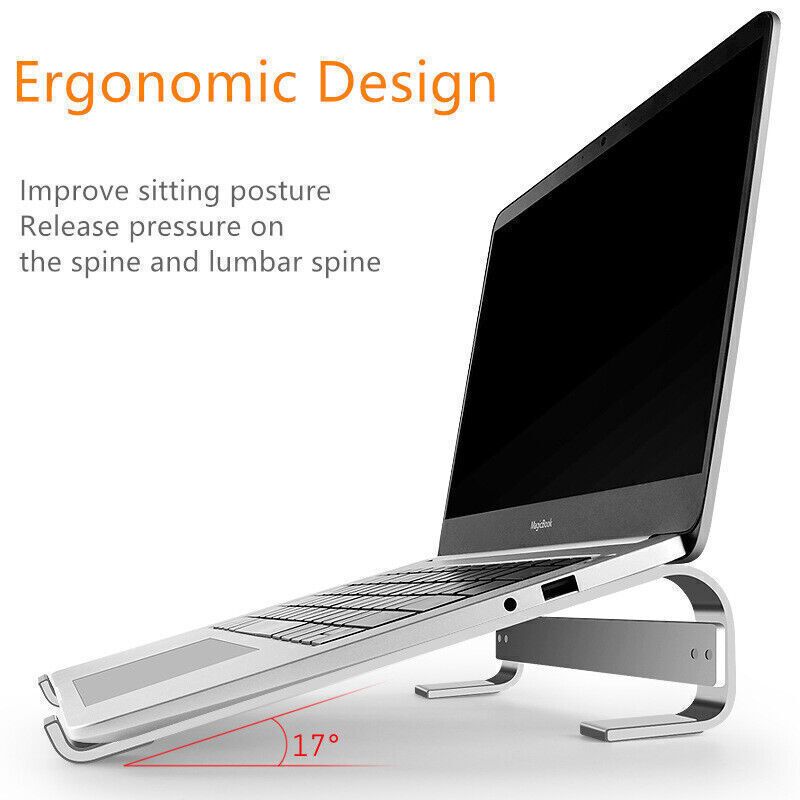 ALORE Stand Laptop Silver Holder Aluminium Alloy Max 18 Inch For Laptop & Macbook Air Pro , Acer, As