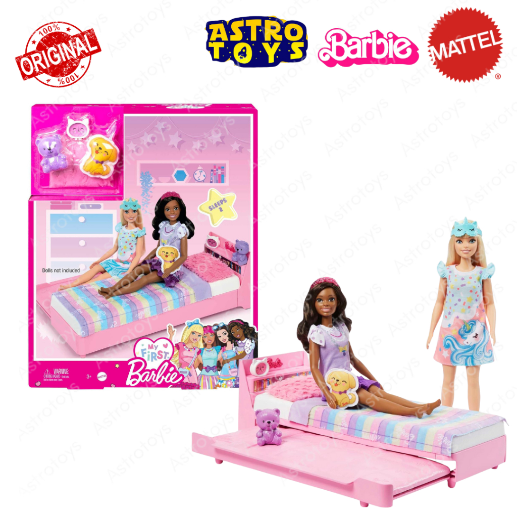 My First Barbie Furniture Bedroom set Original Mattel - Mainan Anak Perempuan Aksesoris Tempat tidur