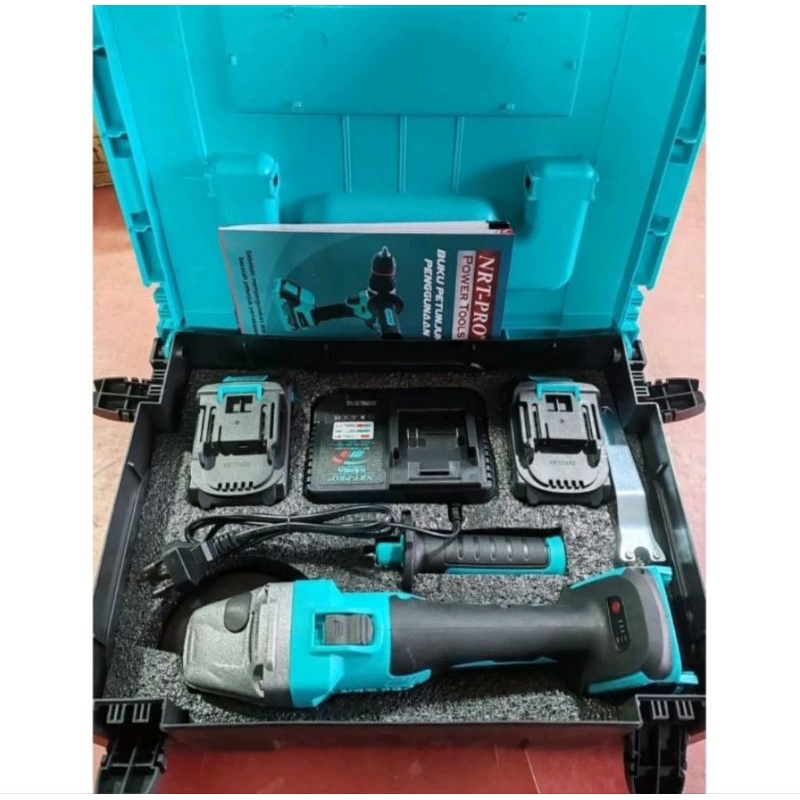 Gerinda baterai NRT Pro TG-99Dc - gerinda cordless brushless 2 baterai 20V 4 Ah - grinda cas nrt
