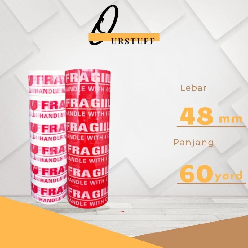 

Solatape / Lakban Fragile Merk AURA 45 MM X 60 Yard Tebal Murah
