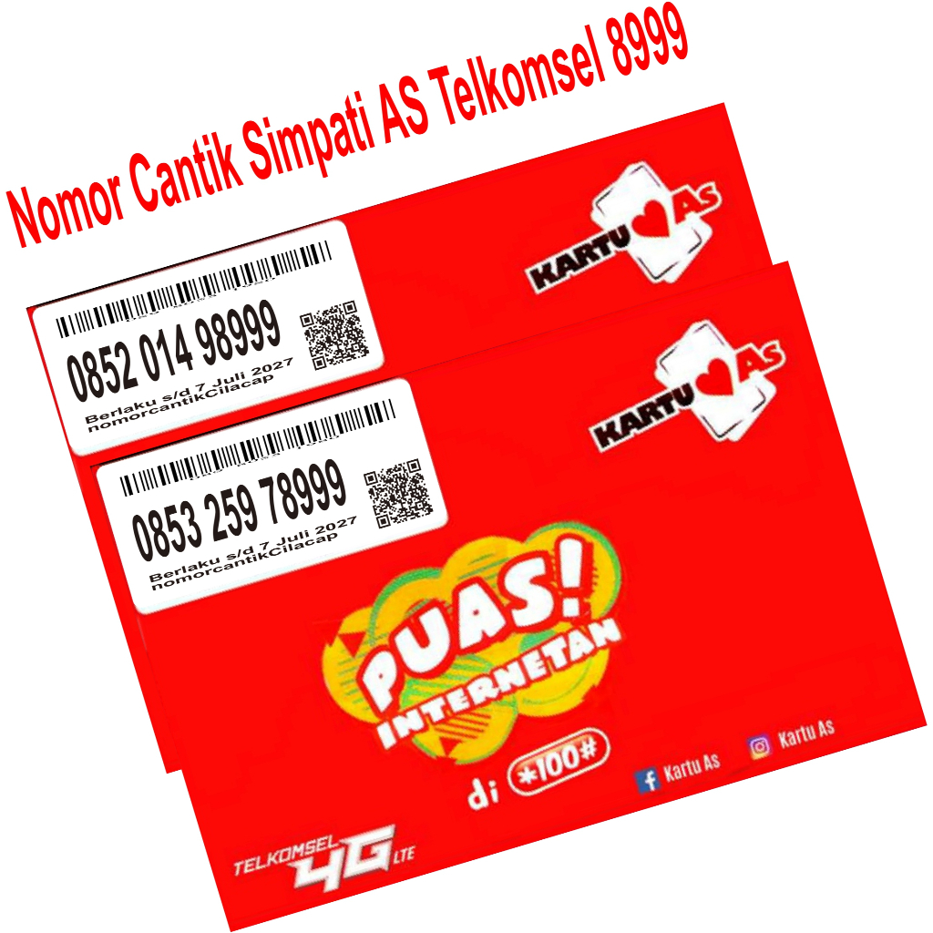Nomor Cantik Simpati Hokki AS 999 8999 78999 98999 Nomer Rapi Super Hoki Perdana Telkomsel Prabayar
