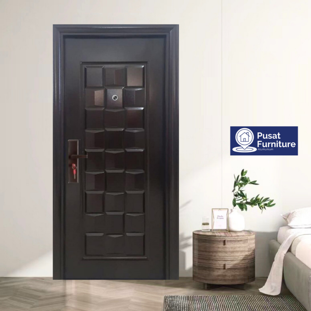 PINTU UTAMA / PINTU BAJA / PINTU FULLSET KUSEN + HANDLE / PINTU RUMAH BAHAN BAJA / PINTU