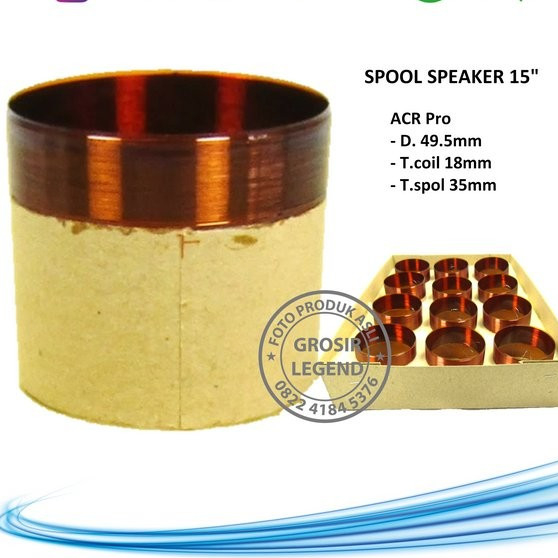 Spool voice coil spul speaker 15 inch ACR Pro 15400 Capton