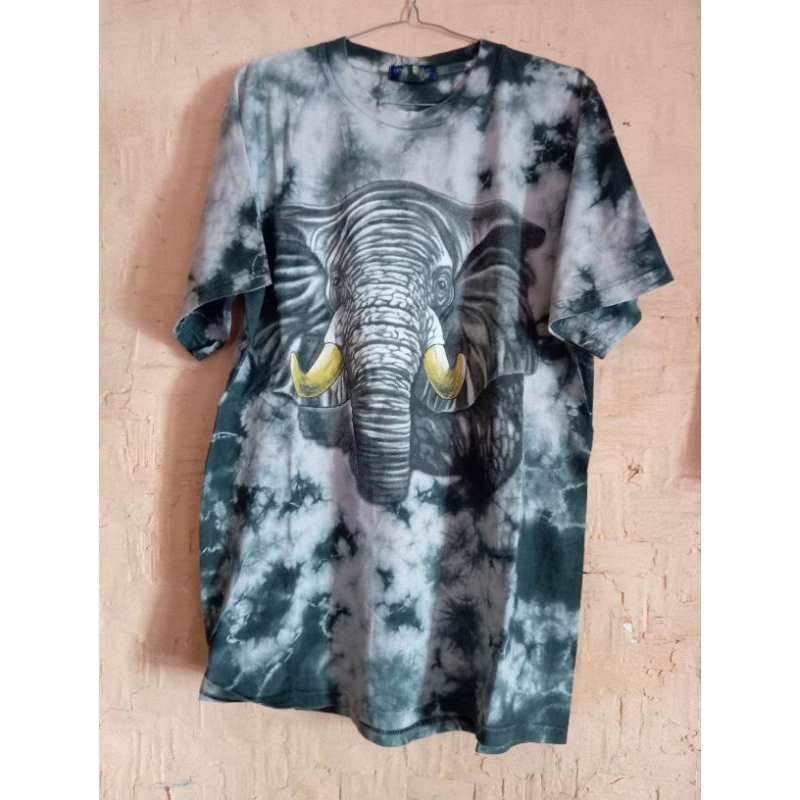 Kaos Tie Dye Second Branded Print Gajah