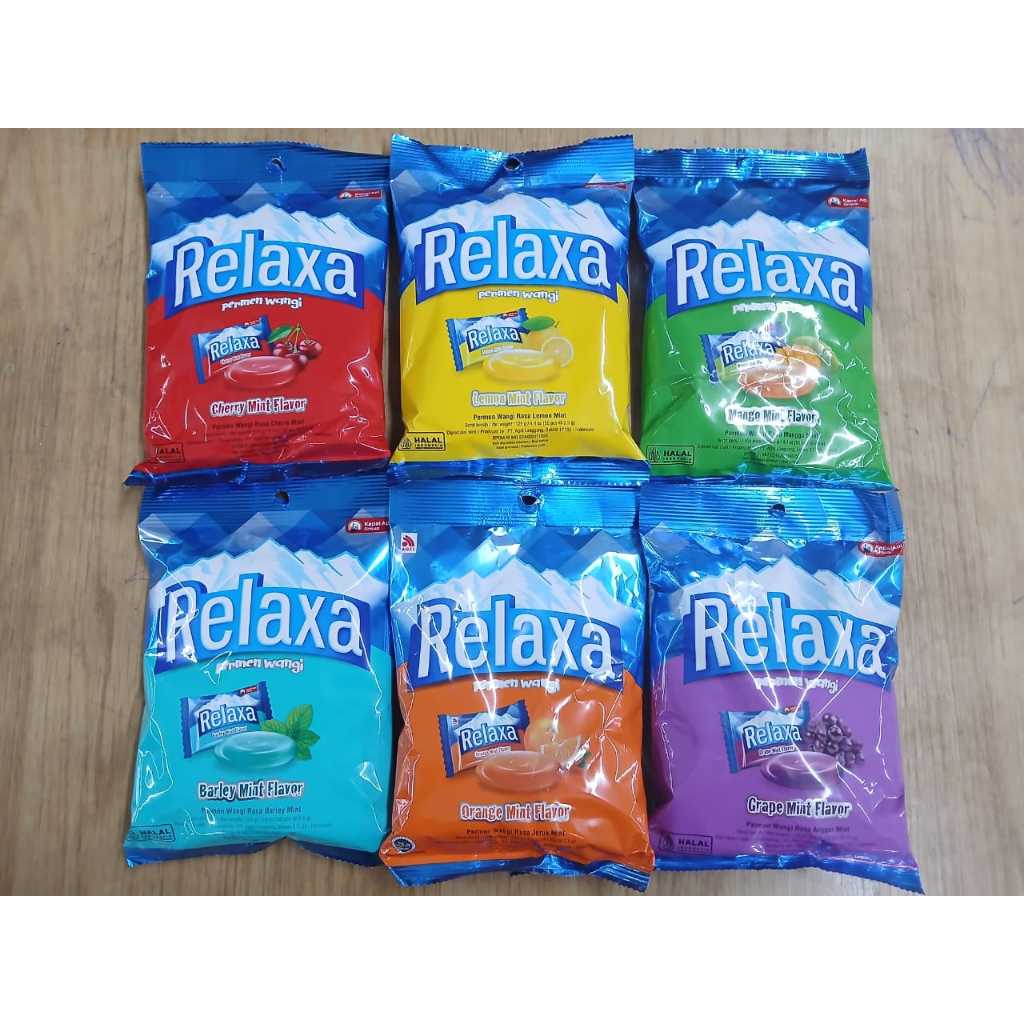 

PERMEN RELAXA ANEKA RASA 125gr / CHERRY MINT / LEMON MINT / MANGO MINT / BARLEY MINT / ORANGE MINT / GRAPE MINT