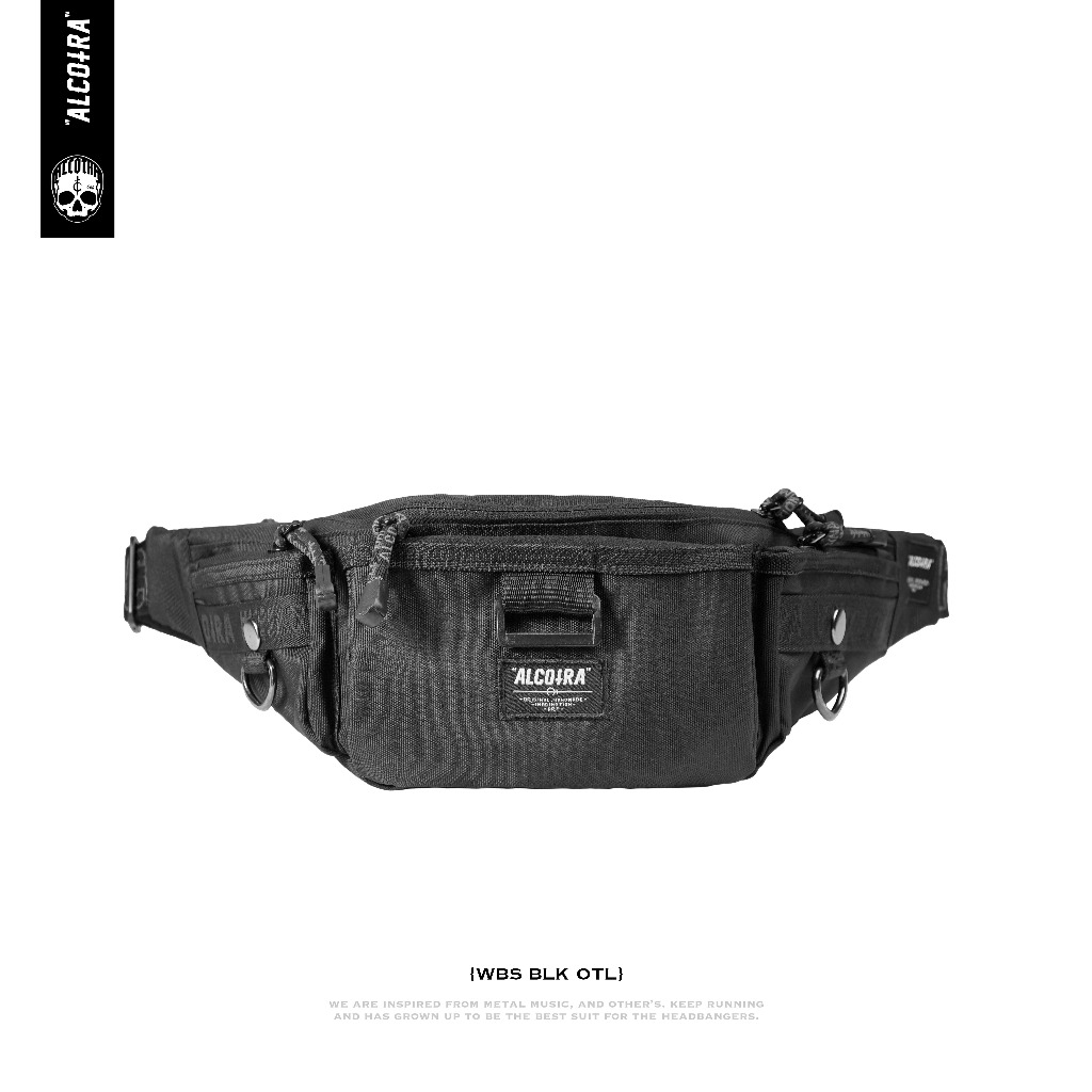 PAKET HEMAT WBS BLACK OTL // WAISTBAG SMALL BLACK BORDIR LIST // WAISTBAG SMALL ALCOTRA NEW