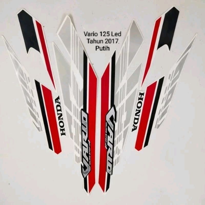 STICKER STRIPING LIS STANDAR MOTOR HONDA VARIO 125 LED TAHUN 2017 PUTIH