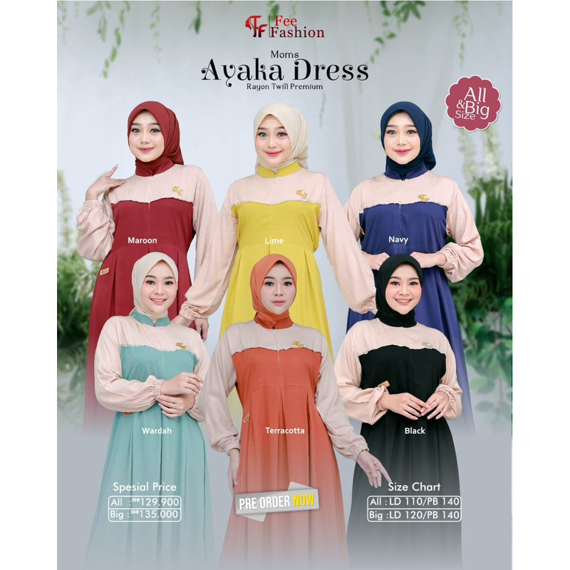 Fee Fashion - Dress Wanita / Gamis / Ayaka Dress Fee Fashion