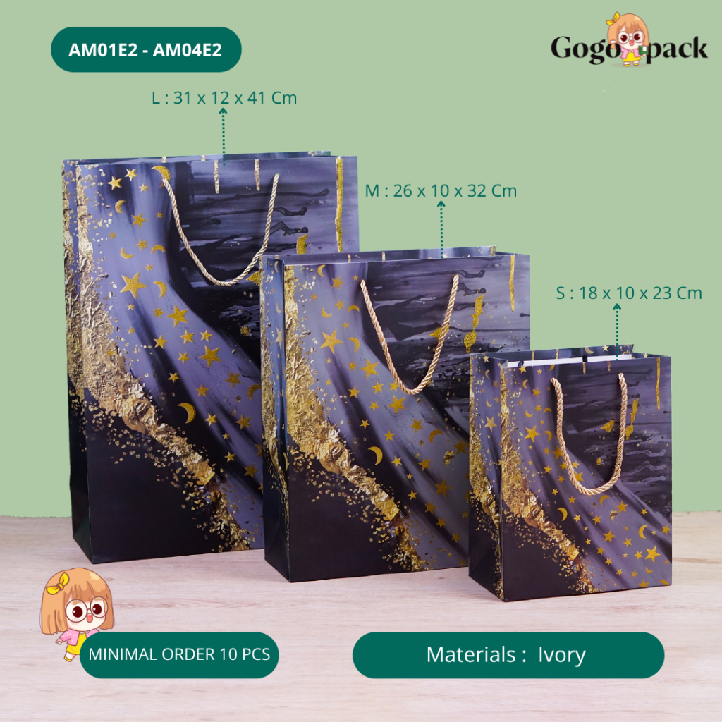 

Paper Bag Ivory Tebal Jumbo / Gift Box Tote Bag / High end Gift Paper Bag Paperbag Box Set Motif, Souvenir, Tas kue, Hampers | AM01E2 - AM04E2
