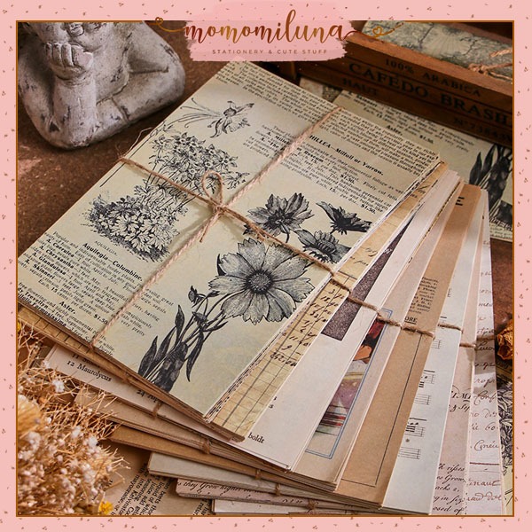 

1 set isi 30 lembar large deco paper vintage retro style diy journaling aesthetic HB1709