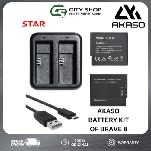 Akaso Battery Kit For Brave 8/Brave 7 LE/Akaso Battery Kit For Brave 7/Akaso Battery Kit For Brave 4