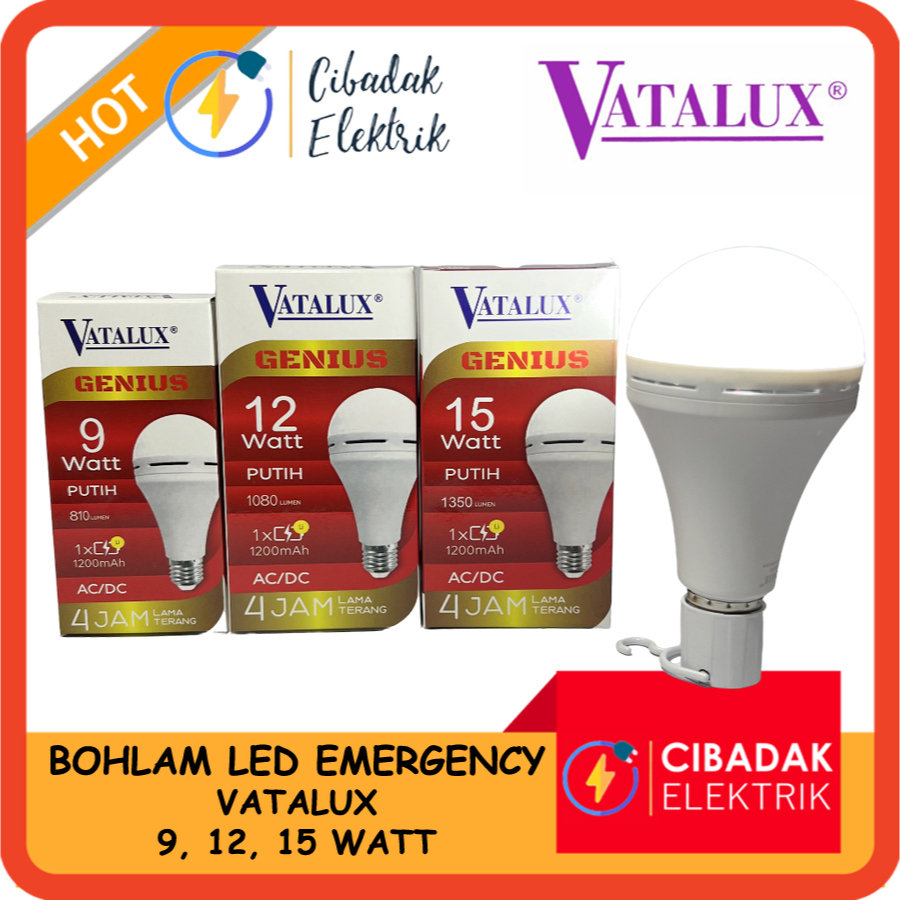 LAMPU BOHLAM EMERGENCY 9 / 12 / 18 W VATALUX GENIUS / LED MAGIC / LAMPU AJAIB