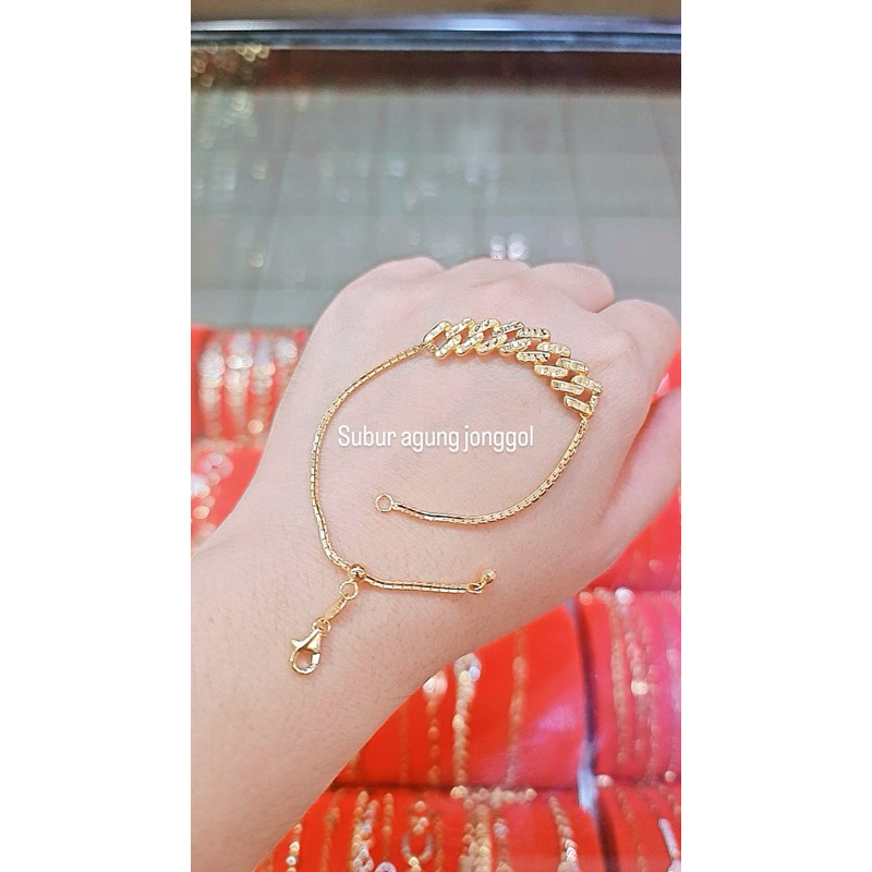 Gelang serut sisik naga gold 8k