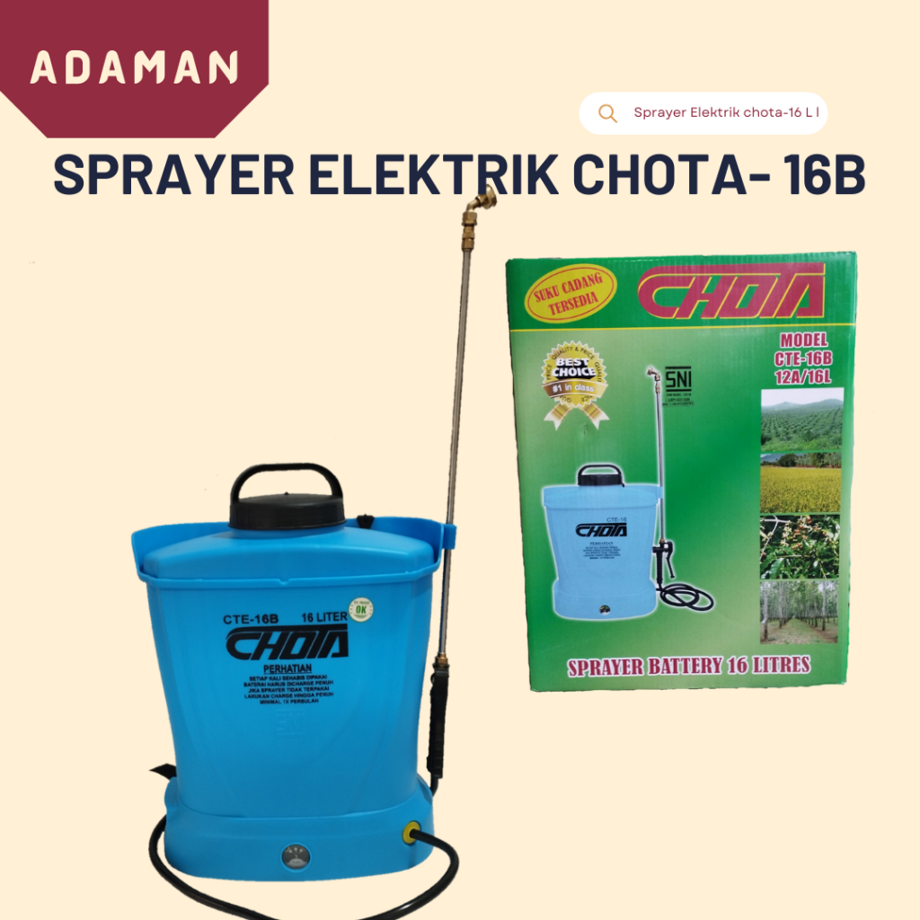 Sprayer tanki semprot kep Elektrik semprotan tanaman  CHOTA 16 Liter 12AH