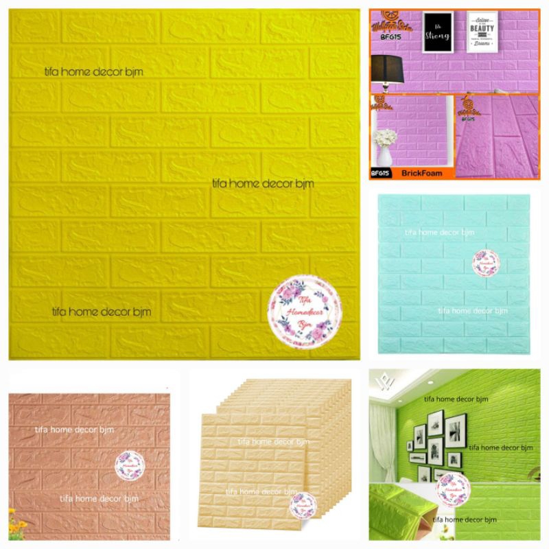 Wallfoam Dinding 3D Motif Bata || Wallsticker Foam Dinding 3D