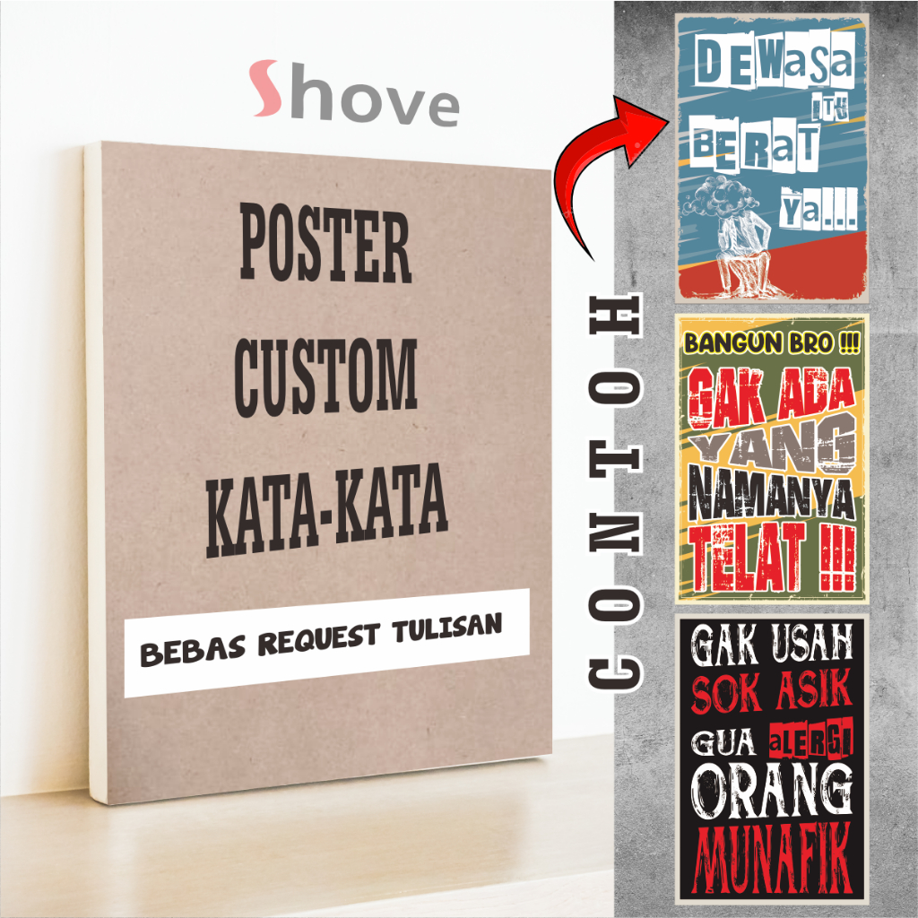 Poster Dinding Custom Tulisan - Hiasan Dinding Kamar