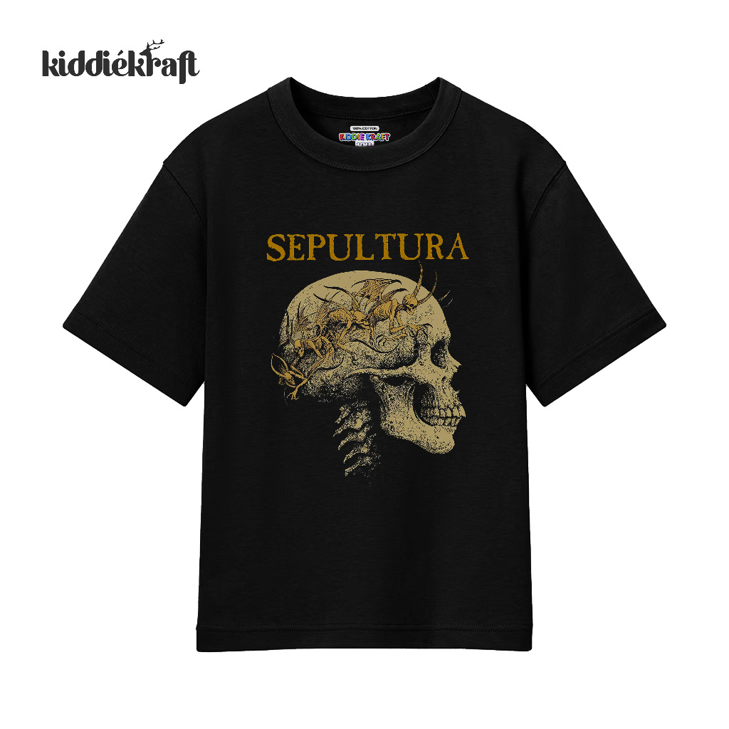 KiddieKraft - Kaos Band Anak Baju Band Anak Premium Cotton Combed 30s Unisex - Sepultura Bootleg