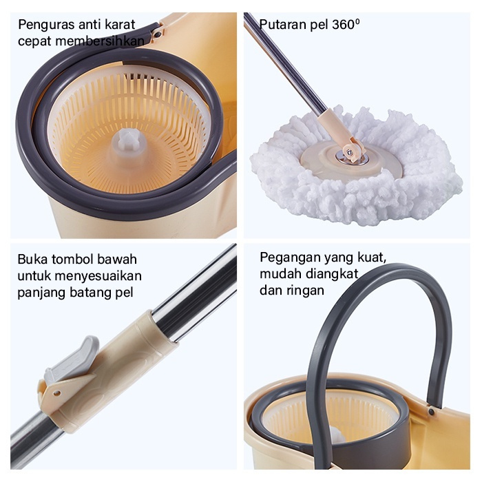Sale Spin Mop Shenar Pontianak / Alat Pel Lantai / Spin Mop 360 / Kain Pel Lantai Putar / Spin Mop