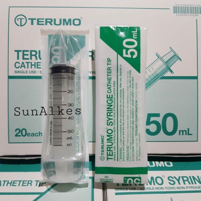 Spuit TERUMO 50cc Lubang TENGAH Spuit 50 ml - BOX