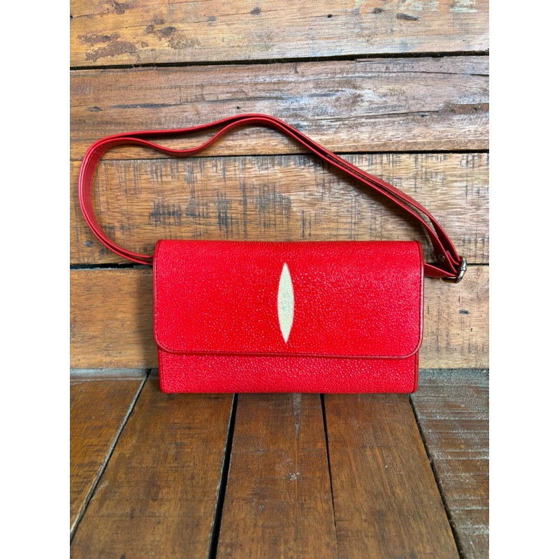 Mool Leather - Zahra tas clutch pesta wanita asli kulit ikan pari