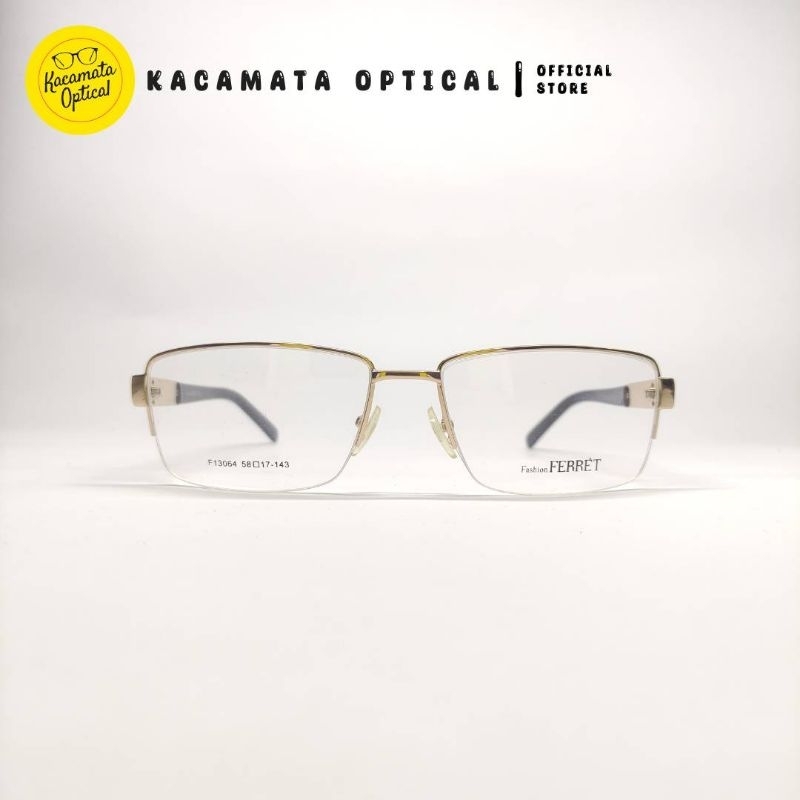 KACAMATA OPTICAL - Frame KMO13064 Half Frame Gold Besi Plastik