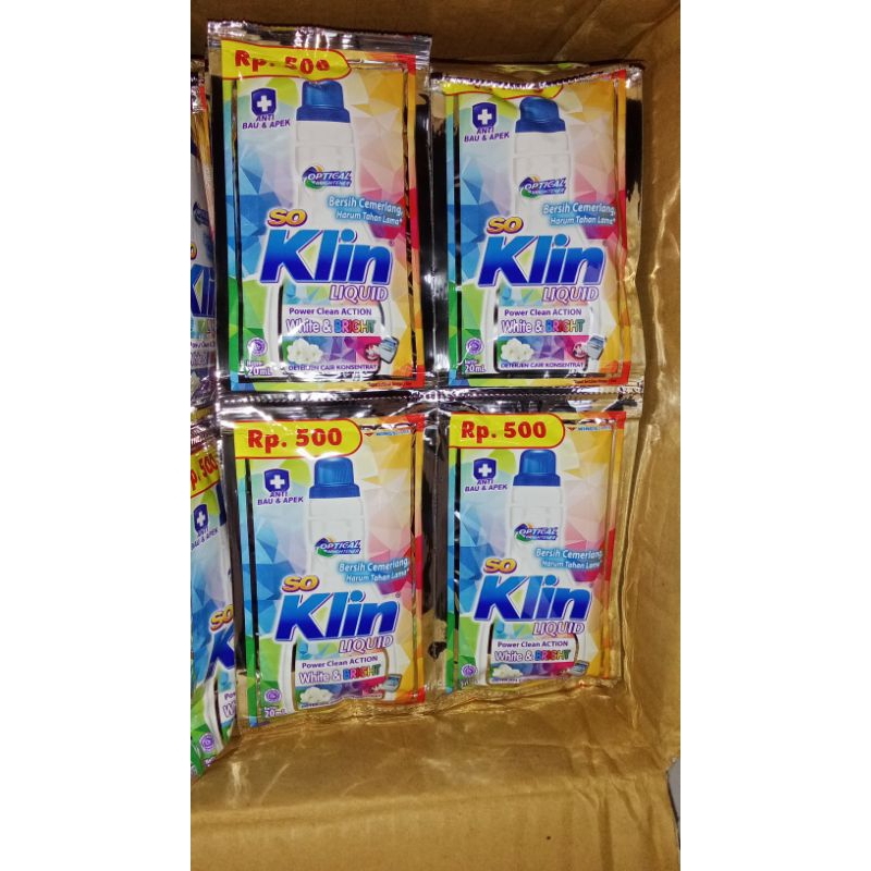 Soklin Cair Soklin Liquid 20 ml 1 Renceng Isi 12 Sachet Detergent Cair Murah