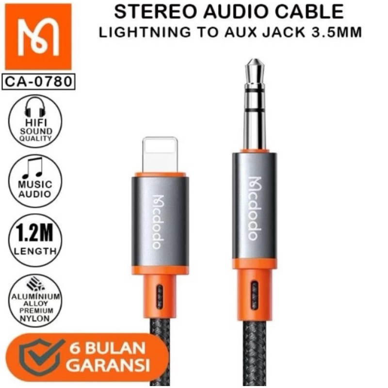 MCDODO CA-0780 Cable Aux 3.5mm to Lightning Audio - Premium Audio Ster