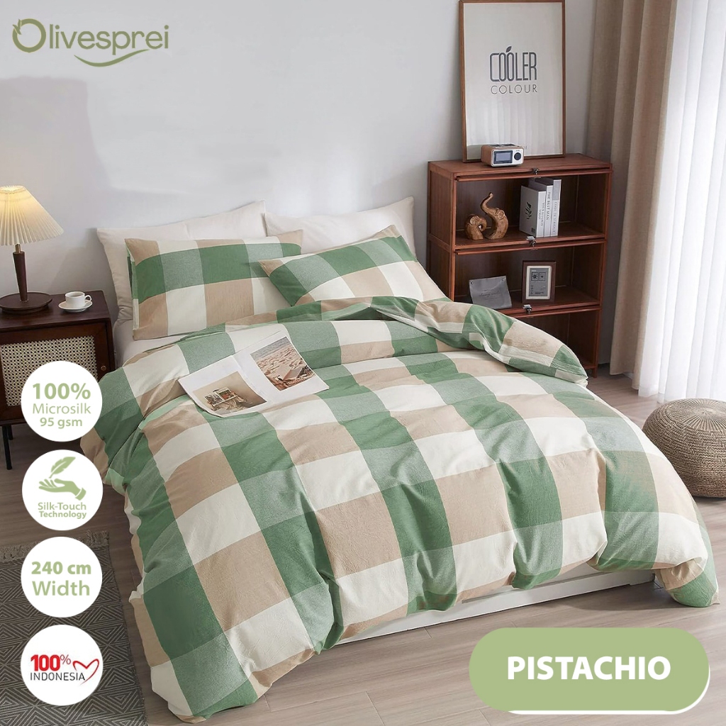 BEDCOVER SET MOTIF KOTAK | AESTHETIC | SINGLE SIZE | DOUBLE SIZE | KING SIZE | SUPER KING SIZE | 90x