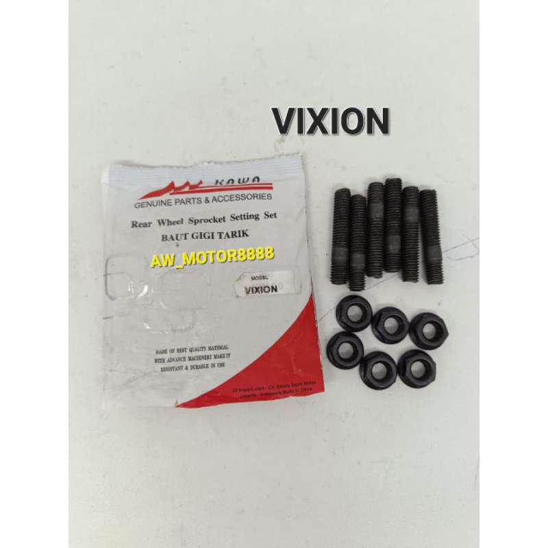 BAUT GEAR GIR BELAKANG YAMAHA VIXION / VIXION OLD / VIXION LAMA BAUT GEAR GIR BELAKANG SET (KAWA)