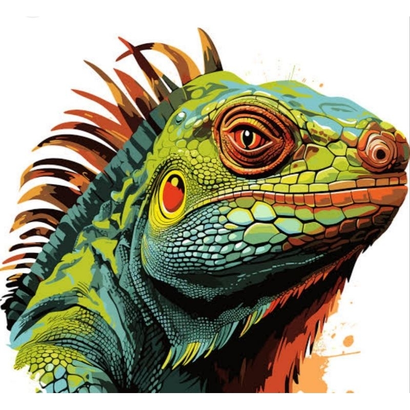 

Gambar STIKER iguana baby warna RED