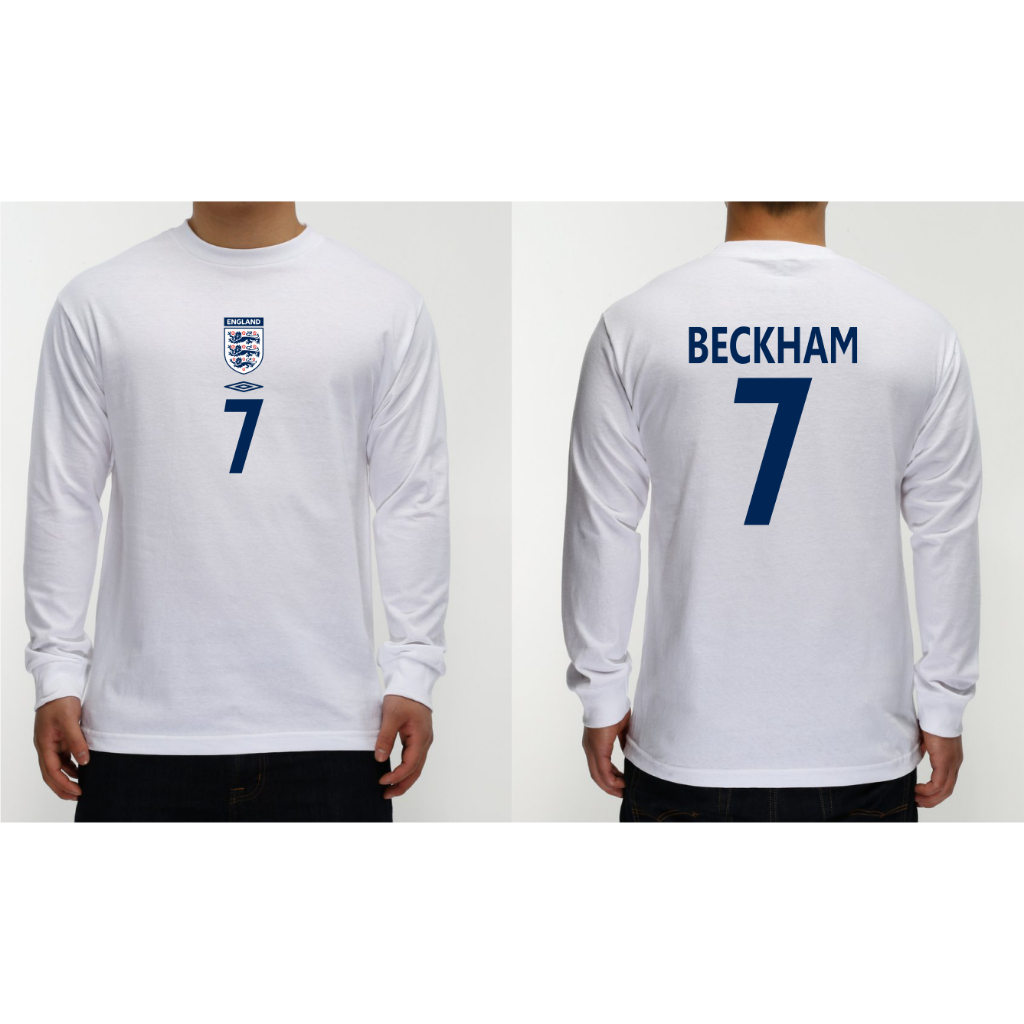 T-SHIRT KAOS ENGLAND EURO 2004 DAVID BECKHAM LENGAN PANJANG