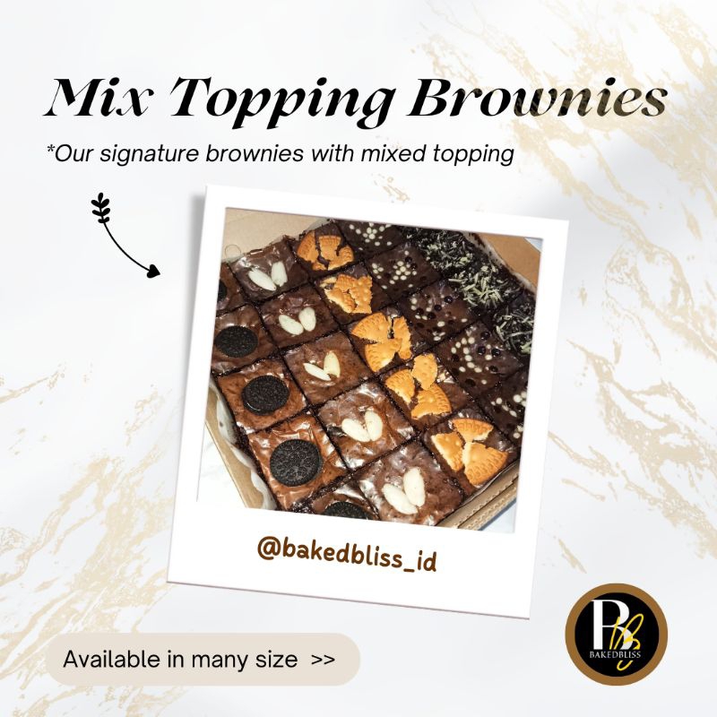 

Brownies bites mix topping / brownies sekat / Jual Fudgy Brownies Pasuruan