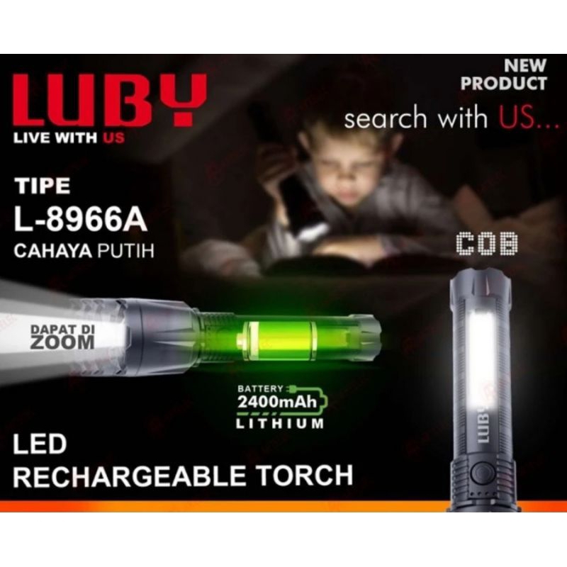Luby L 8966A Senter Tangan Led Super Terang 15 Watt
