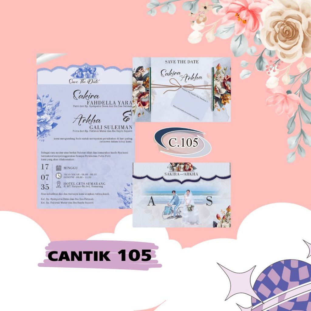 Undangan Pernikahan Murah | Cantik 105