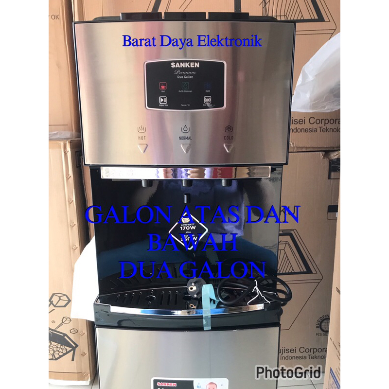 Dispenser Galon Bawah SANKEN HWD-Z975S-BK Dispenser Duo Galon