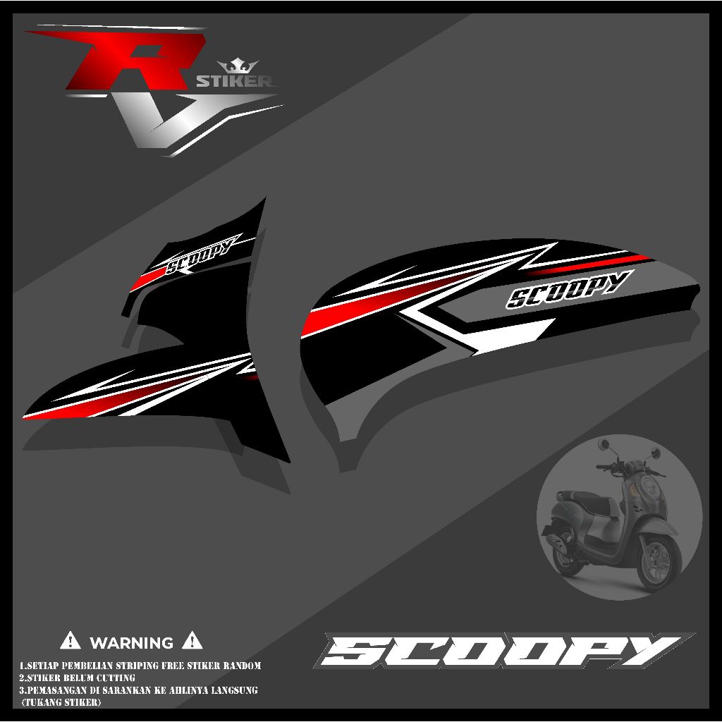STRIPING STIKER SCOOPY NEW PRESTIGE/STIKER VARIASI SCOOPY NEW 2021-2023/STRIPING MOTOR SCOOPY