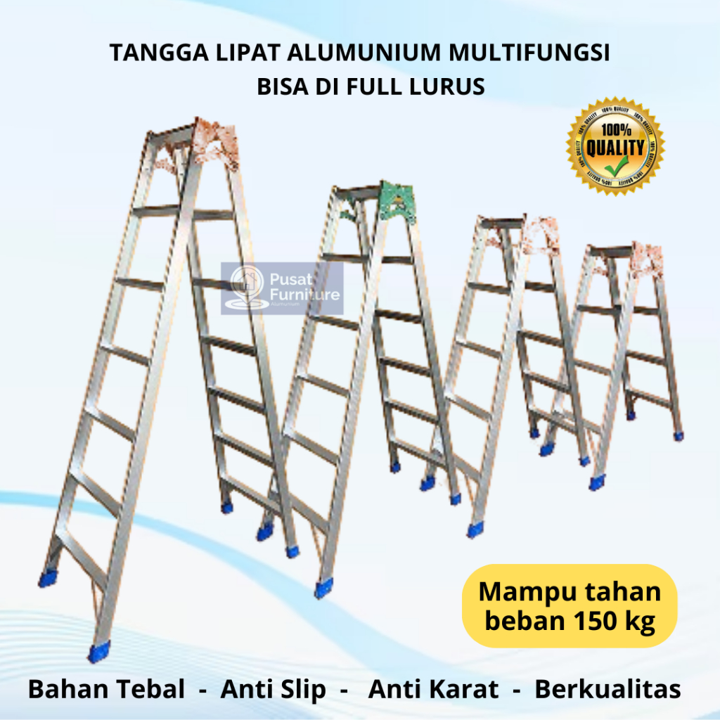 TANGGA ALUMUNIUM / TANGGA LIPAT / TANGGA BAHAN ALUMUNIUM / TANGGA MULTIFUNGSI 2 POSISI / TANGGA