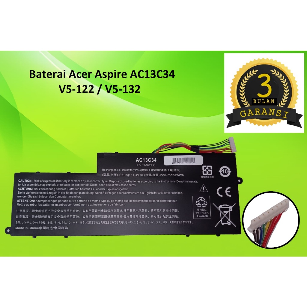 Baterai Acer Aspire AC13C34 /  V5-122 V5-132