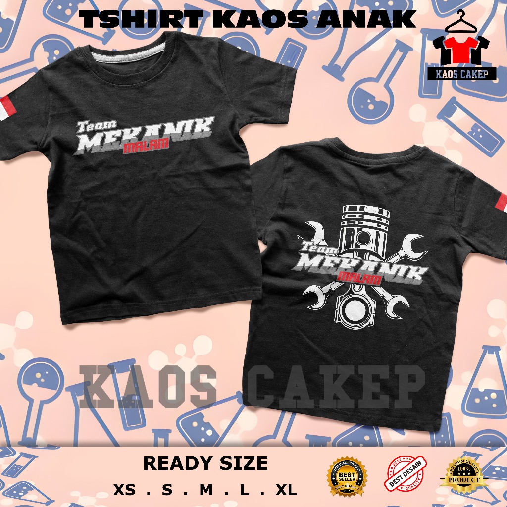 Kaos Anak Mekanik Bengkel TEAM MEKANIK MALAM Baju Otomotif