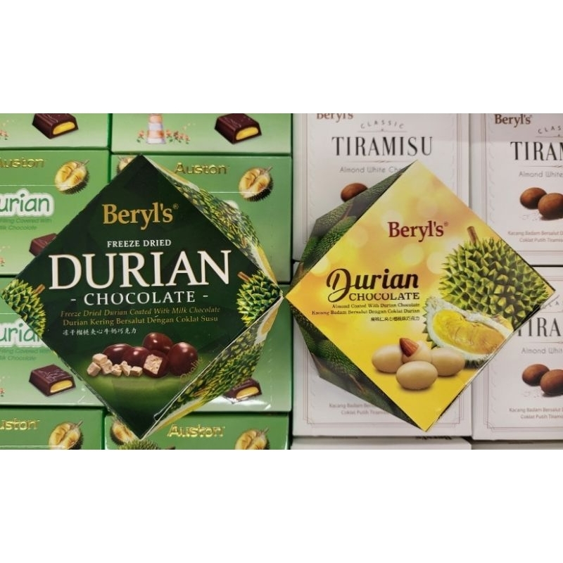 

Cokelat Beryls [PO EXP 01/2025] Beryl's Almond Coated With Durian White Chocolate (100g), Beryl's Freeze Dried Durian With Milk Chocolate (100g), cokelat beryl Malaysia Singapore Coklat Import Ready Siap Kirim nack Import Termurmer Snack Cokelat