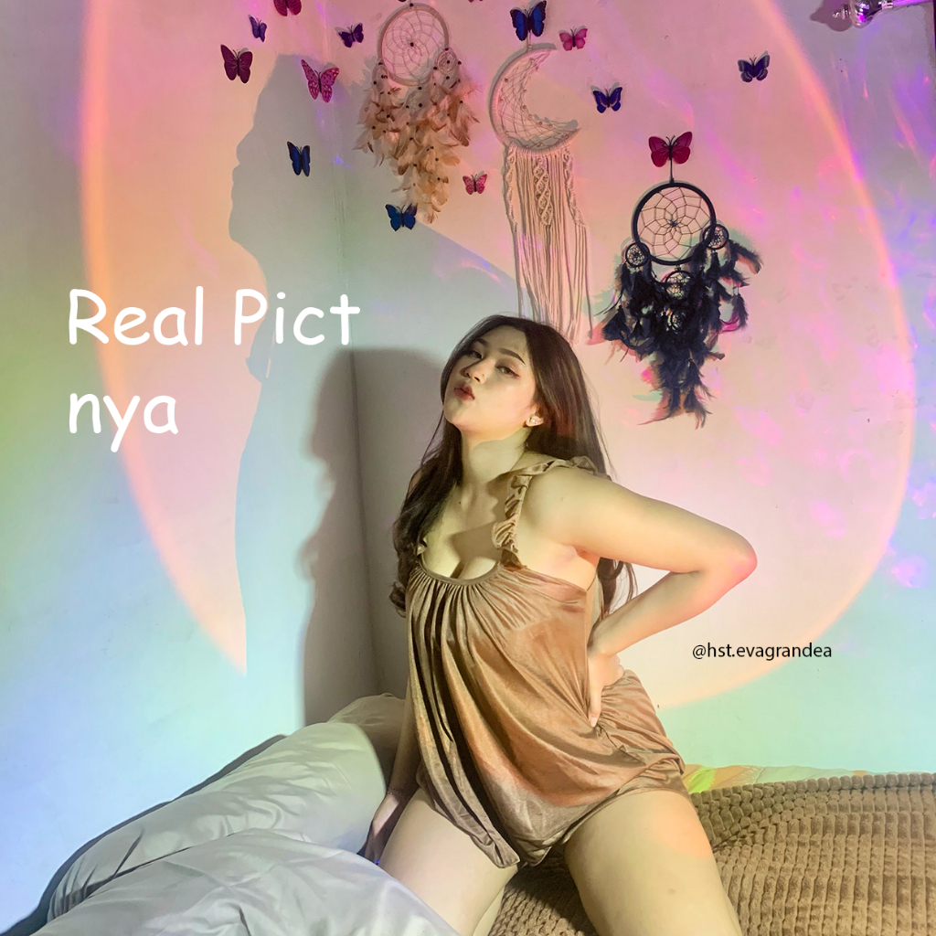 hu7 Hotpant Jumbo Wanita / Setelan Singlet Wanita / Baju Tidur Sexy Jumbo / Millieshop