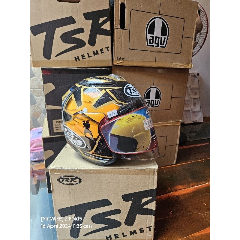 Helm TSR Ram4 Samurai black pedrosa rare stop produksi