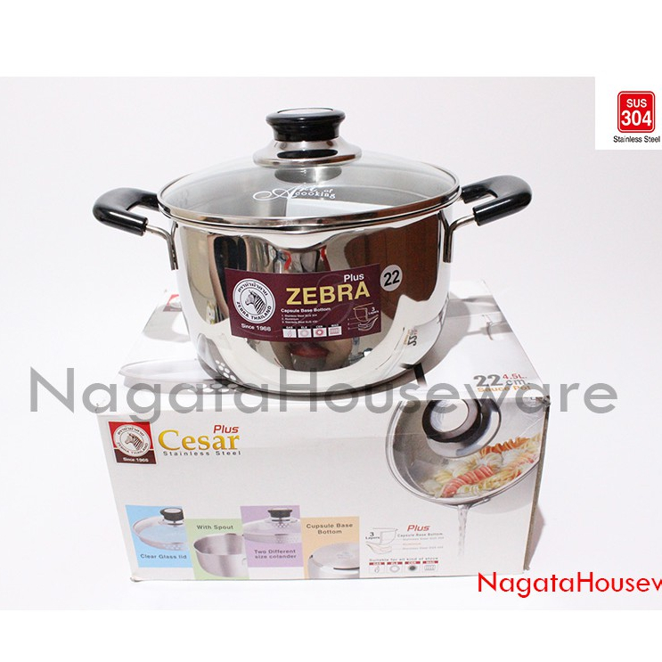 Panci Saus Stainless / Panci Masak Stenlis / Panci Zebra Tebal Stenles / Panci Sup Sop Kuah / Soup P